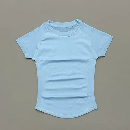 Sport Short Sleeve Top Women Seamless Yoga Leotard Clothing Running Sports T Shirt Gym Yoga Slim Fitness Active Top Tee