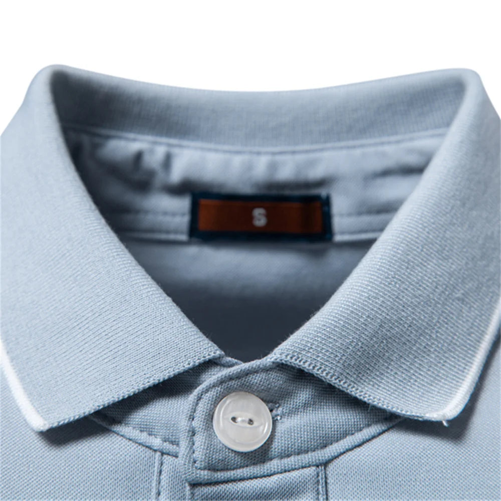 AIOPESON Old Money Polo Shirt Men‘s Solid Color Design Premium Fabric Skin Friendly Cool Breathable Soft Wear