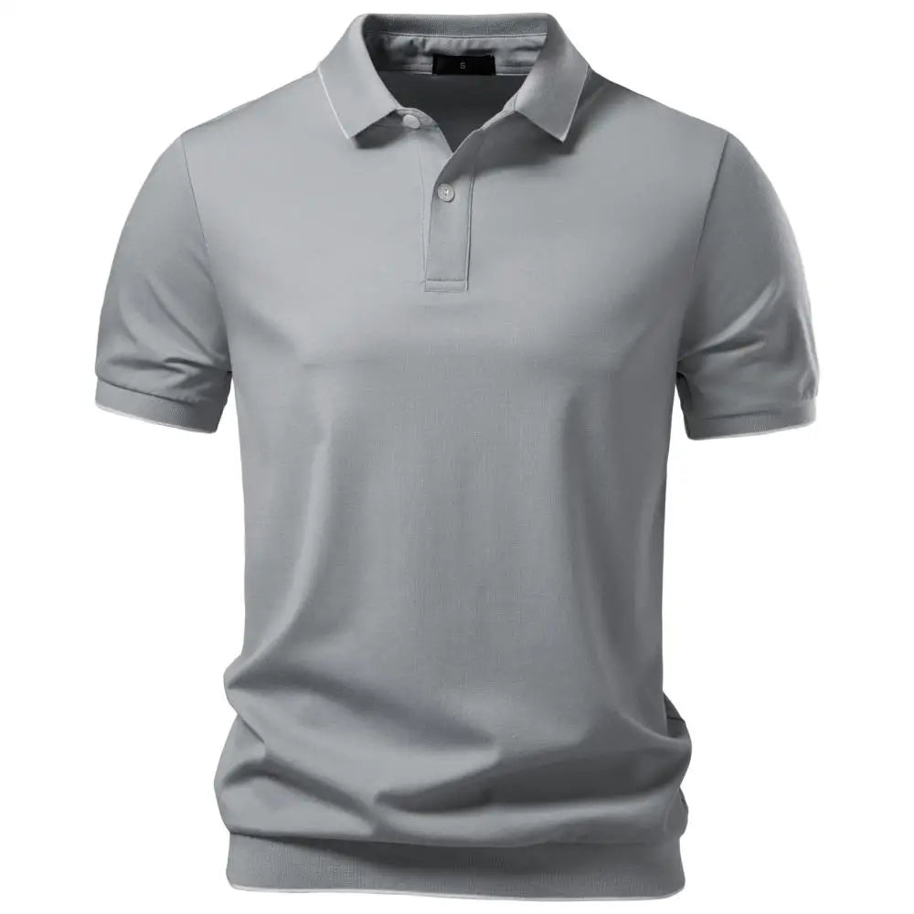 AIOPESON Old Money Polo Shirt Men‘s Solid Color Design Premium Fabric Skin Friendly Cool Breathable Soft Wear