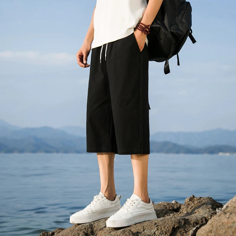 Summer Cotton Linen Short Pants New Solid Color Lightweight Shorts Large Jogging Beach Shorts for Men Loose Sweatpants