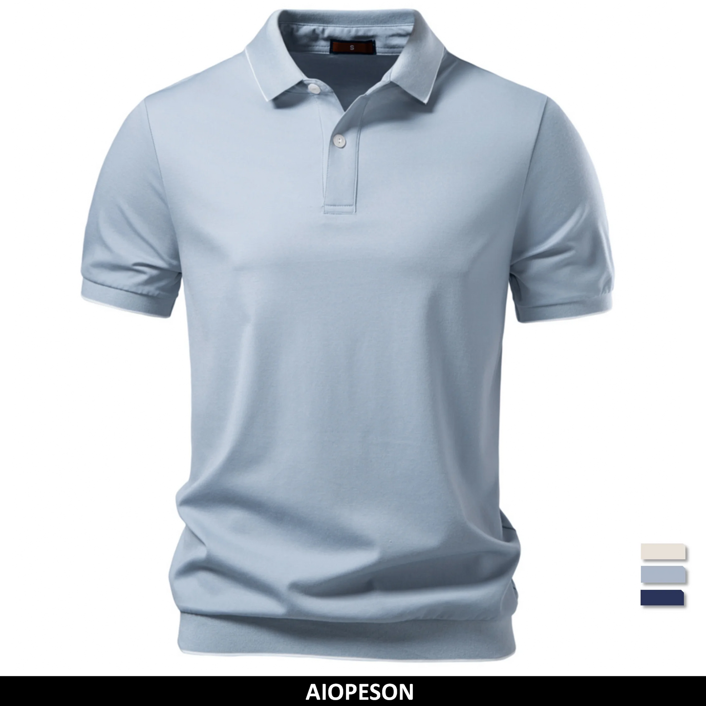 AIOPESON Old Money Polo Shirt Men‘s Solid Color Design Premium Fabric Skin Friendly Cool Breathable Soft Wear