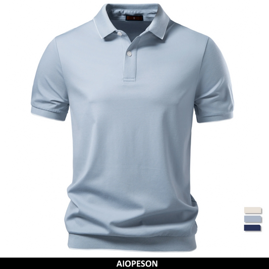 AIOPESON Old Money Polo Shirt Men‘s Solid Color Design Premium Fabric Skin Friendly Cool Breathable Soft Wear