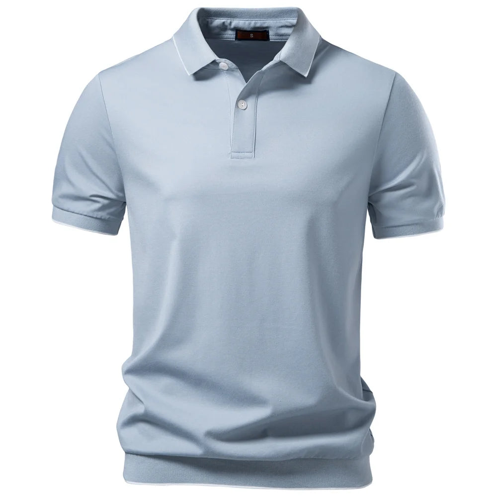 AIOPESON Old Money Polo Shirt Men‘s Solid Color Design Premium Fabric Skin Friendly Cool Breathable Soft Wear