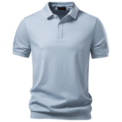 AIOPESON Old Money Polo Shirt Men‘s Solid Color Design Premium Fabric Skin Friendly Cool Breathable Soft Wear