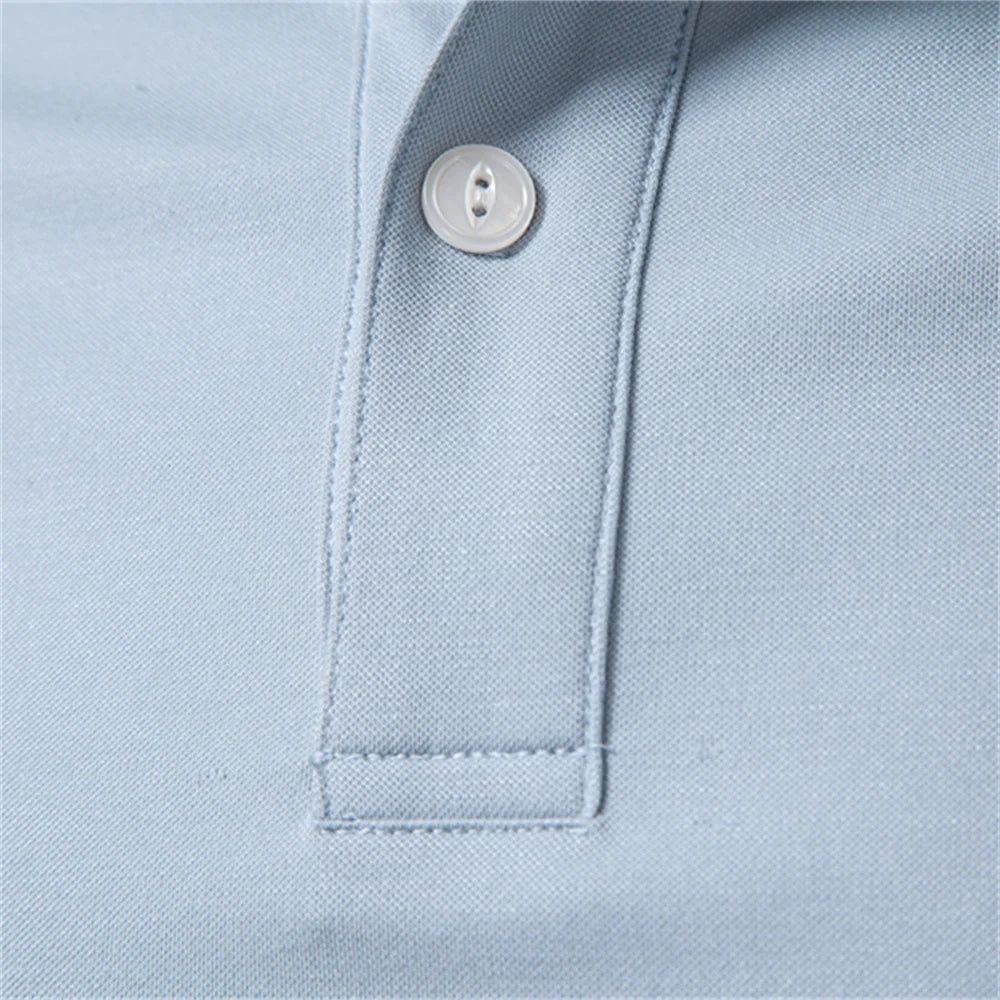 AIOPESON Old Money Polo Shirt Men‘s Solid Color Design Premium Fabric Skin Friendly Cool Breathable Soft Wear