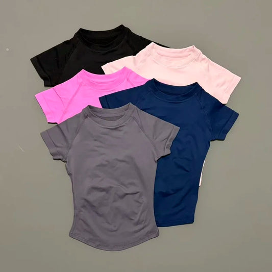 Sport Short Sleeve Top Women Seamless Yoga Leotard Clothing Running Sports T Shirt Gym Yoga Slim Fitness Active Top Tee