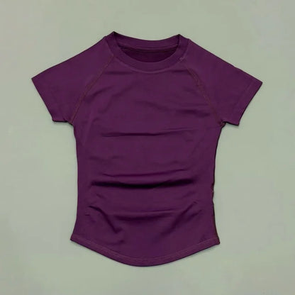 Sport Short Sleeve Top Women Seamless Yoga Leotard Clothing Running Sports T Shirt Gym Yoga Slim Fitness Active Top Tee