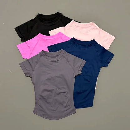 Sport Short Sleeve Top Women Seamless Yoga Leotard Clothing Running Sports T Shirt Gym Yoga Slim Fitness Active Top Tee