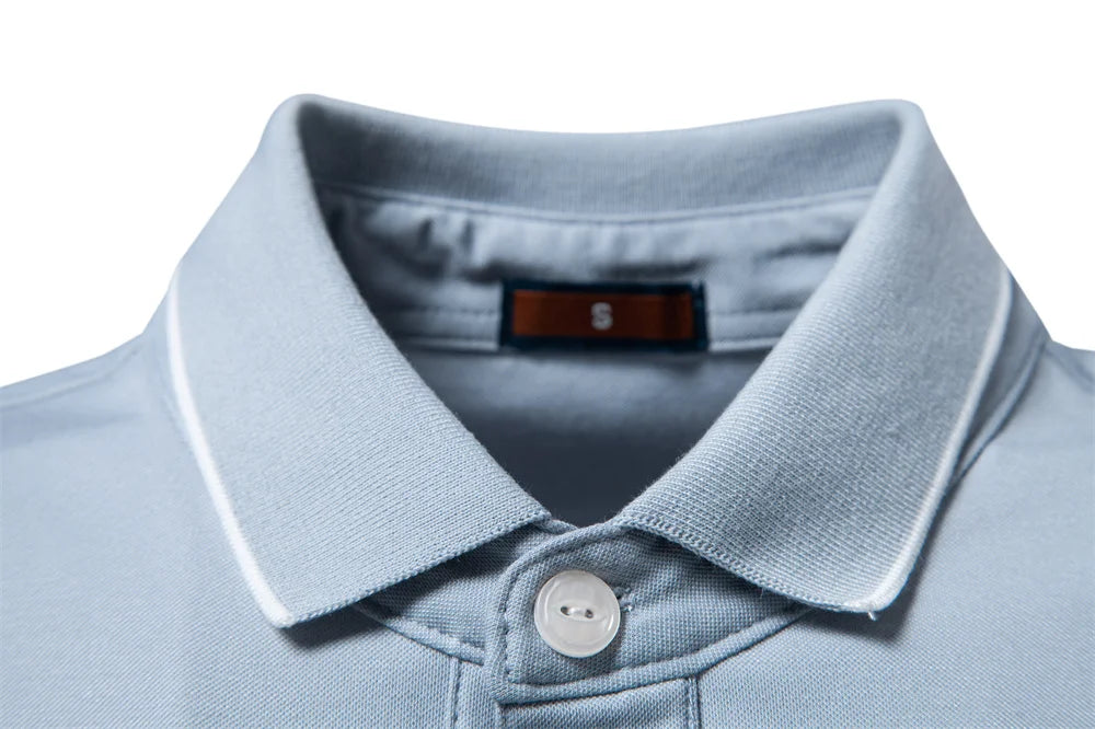 AIOPESON Old Money Polo Shirt Men‘s Solid Color Design Premium Fabric Skin Friendly Cool Breathable Soft Wear