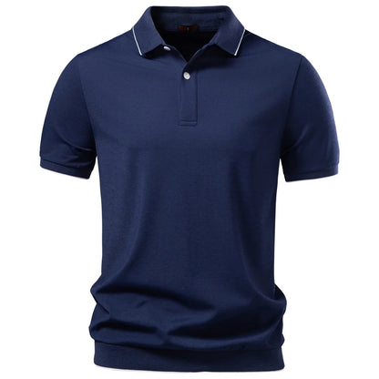 AIOPESON Old Money Polo Shirt Men‘s Solid Color Design Premium Fabric Skin Friendly Cool Breathable Soft Wear