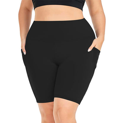 Womens High Waist Yoga Shorts with Pockets